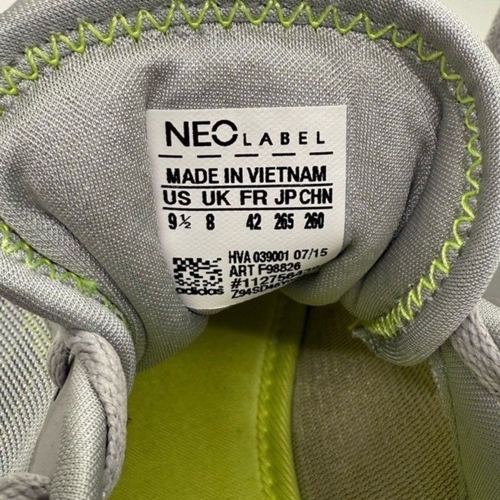 Adidas NEO Label Grey Yellow Mesh Athletic Sneakers Womens 9.5 F98826 - Picture 6 of 6